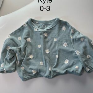 Kyte BABY Teal Daisy Long Sleeve Top